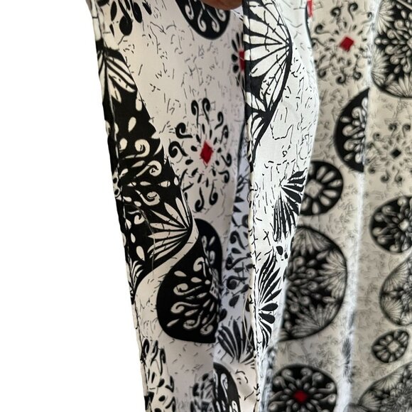 Metropolitan Kaftan Maxi Dress Women Onesize‎ Black White Circular Graphi… - Picture 6 of 9